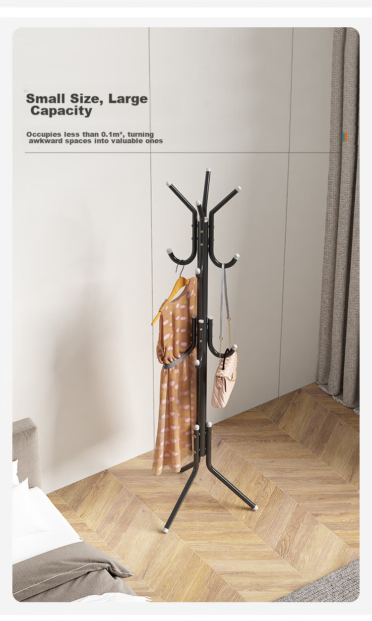 Anerya Iron Coat Rack, Floor-Standing Bedroom Clothes Hanger, Simple Indoor Garment Stand, White 4