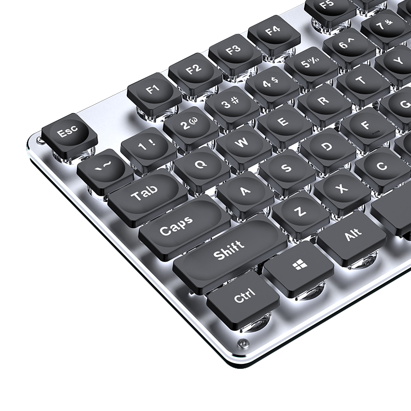 EWEADN GX710S Mechanical Feel Wired Keyboard, Wireless Office Desktop Computer Laptop 104-Key Mouse Set, Low-Profile Membrane Gaming E-Sports Mouse Peripherals