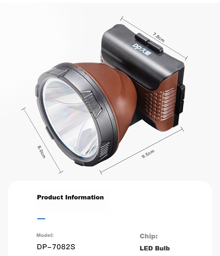 DP LED-7082S Lithium Battery Headlamp, Rechargeable Outdoor Lighting Fishing Lamp, High-Intensity Long-Range Head-Mounted Mining Lamp 4