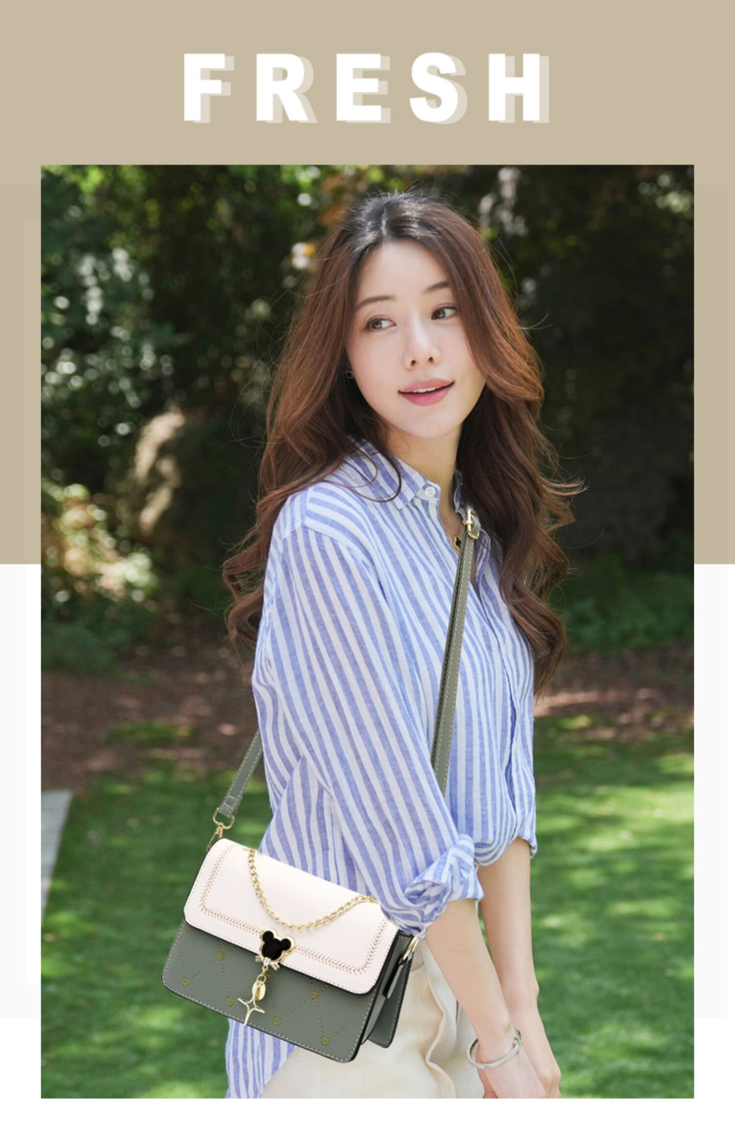 Aiqinghai Leather Handbag, Women's Crossbody Bag, Shoulder Bag, Small Square Bag, Brand Gift for Wife's Birthday, 520 Gift for Girlfriend 2