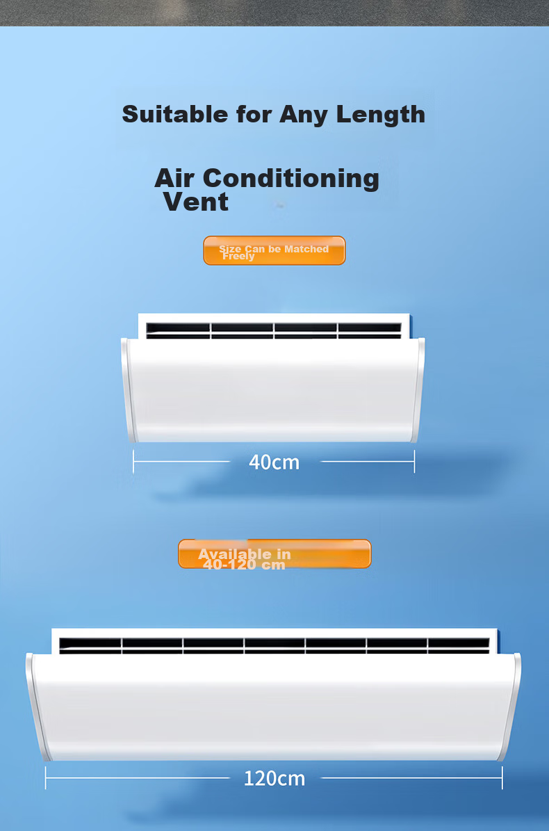 XIAOHUANGHOU Central Air Conditioning Wind Deflector, Anti-Direct Blowing Shield, Ceiling-Mounted Air Conditioner Wind Guide Cover, Universal Side Hanging for Office And Postpartum Care, 120cm 5