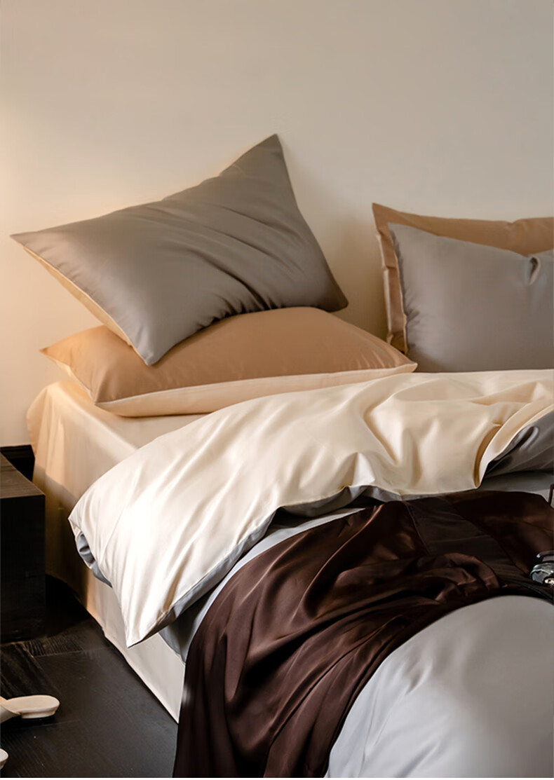 Huangchaojiasi Pure Cotton Four-Piece Bedding Set, 60 Thread Count, 100% Cotton Bedsheet Duvet Cover Set, Duvet Cover 200*230cm, for 1.5/1.8 Meter Bed 3
