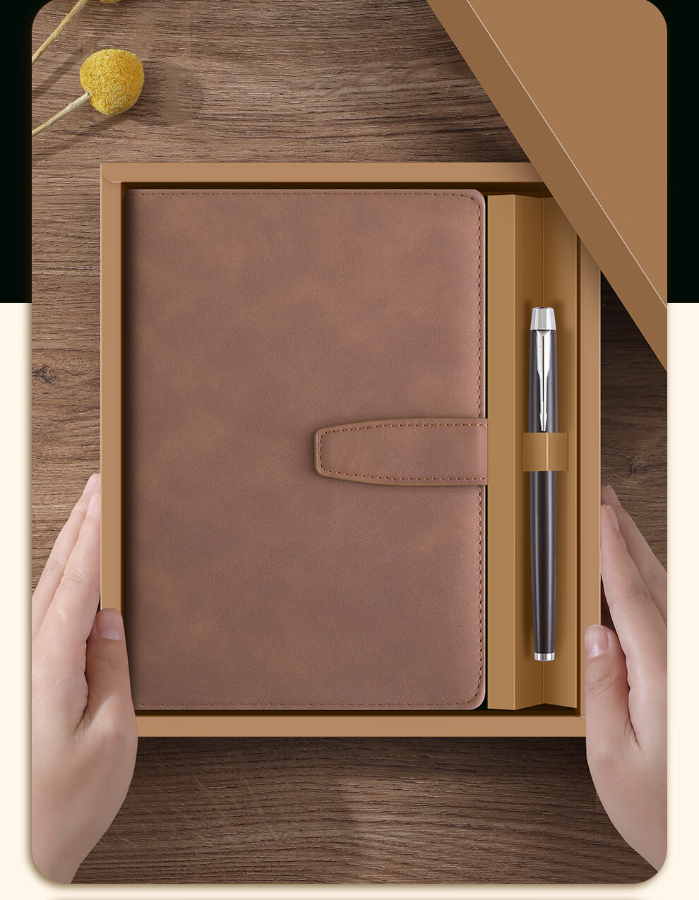 Faramon Notebook Gift Box Set, Business Sheepskin Office Journal Gift Box, High-End Gift, Corporate Annual Meeting Present, Customizable, Blue/gift Box Packaging 14