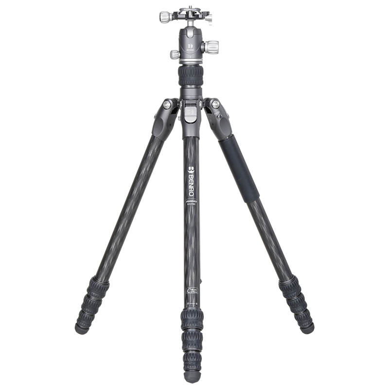 Benro RH258CK Rhinoceros Professional Carbon Fiber Portable Reverse Folding Photography Tripod with Dual Panoramic Ball Head, Detachable Monopod And Tripod Kit for DSLR And Mirrorless Cameras