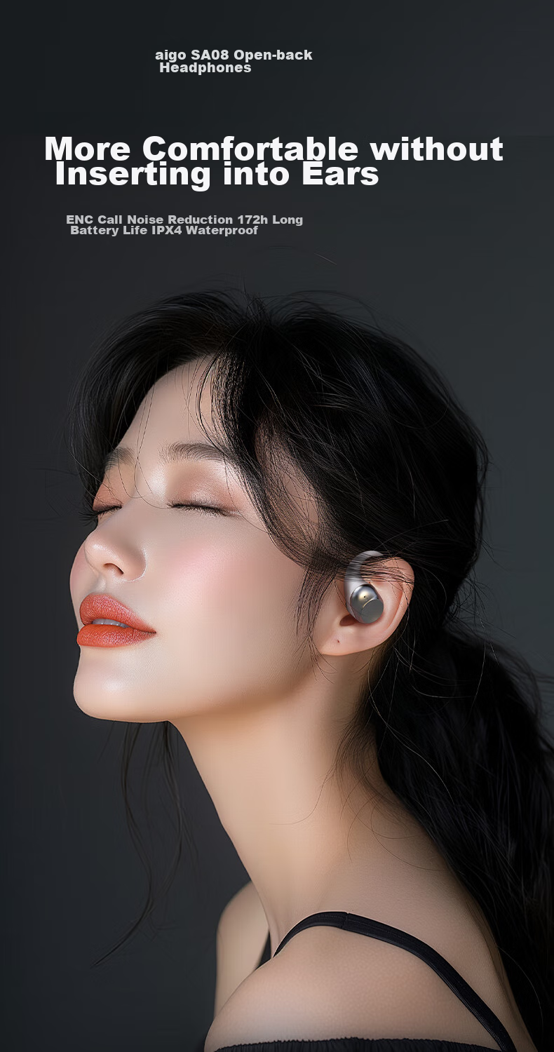 Aigo Bluetooth Headphones, Over-Ear Active Noise Cancellation, Comfortable Wear, Suitable for Music, Gaming, And Sports, Compatible with Apple And Xiaomi Phones And Computers, WH300 Starry Silver 1