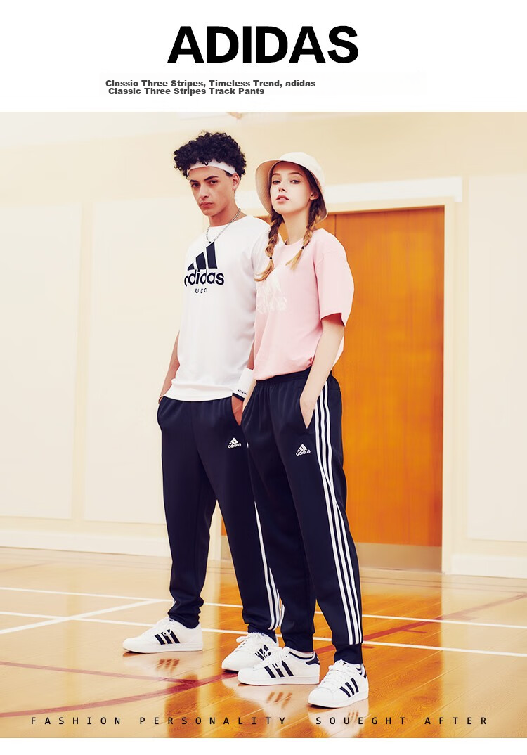 Adidas Men's Sports Pants, Cotton, Autumn Running, Outdoor, Loose Casual Trousers, Black And White, XS 1