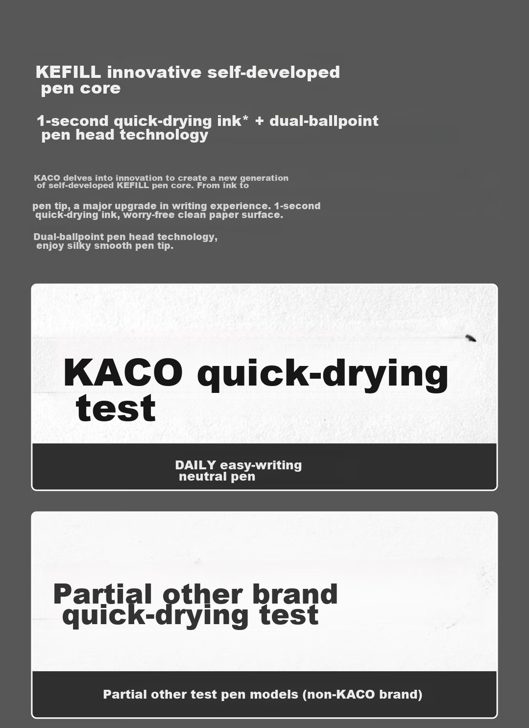 KACO Daily Retractable Gel Pen, Business Signature Pen, 0.5mm Black Ink, Metal Clip, Large Capacity 800ml, Quick-Drying Smooth Writing, Student Exam Pen, 1 Piece 7