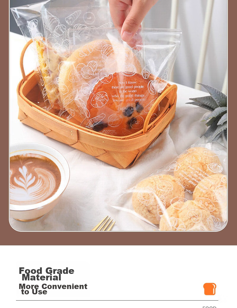 Edo Cartoon Ear Packaging Bags, Horn-Shaped Biscuit Snack Packaging Bags, Candy And Pastry Bags, 100 Pieces Per Pack 5