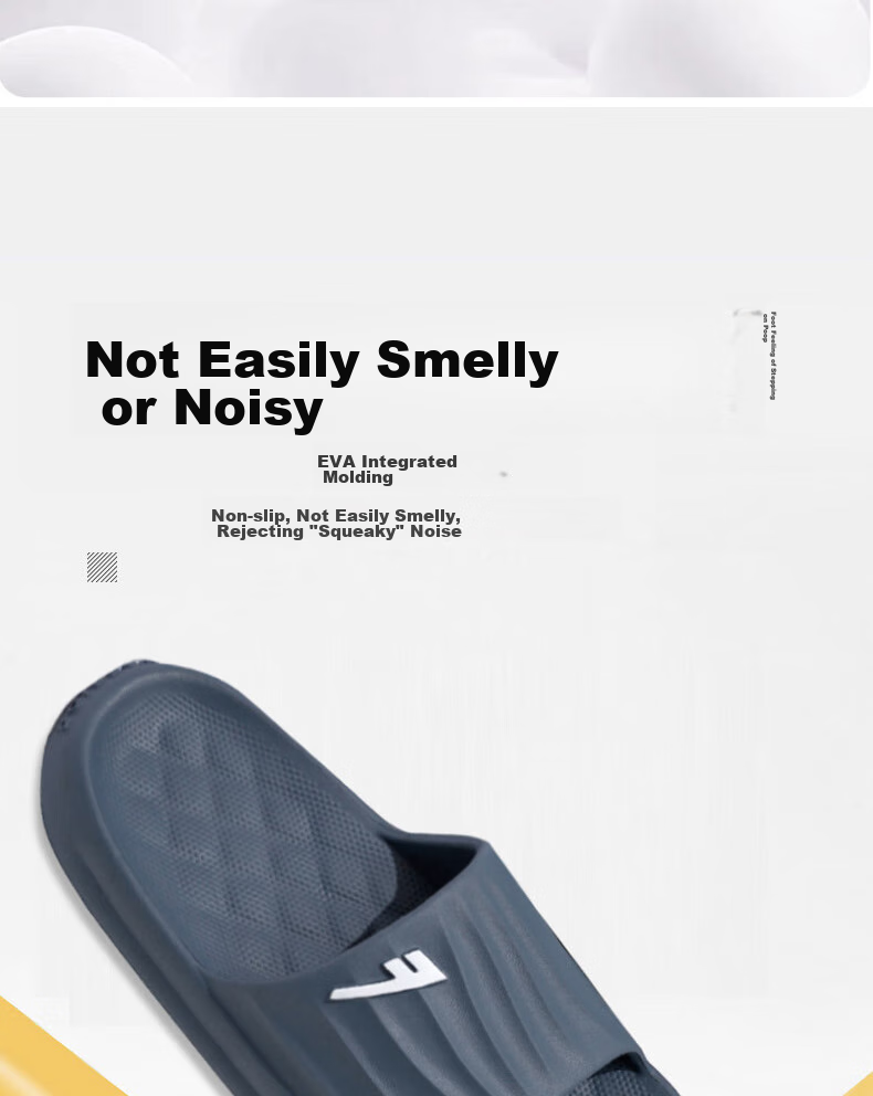 Huili Solid Color Sports Shock-Absorbing Soft Elastic Indoor/outdoor Wear-Resistant Thick-Soled Slippers HL0276 Black Size 43-44 5