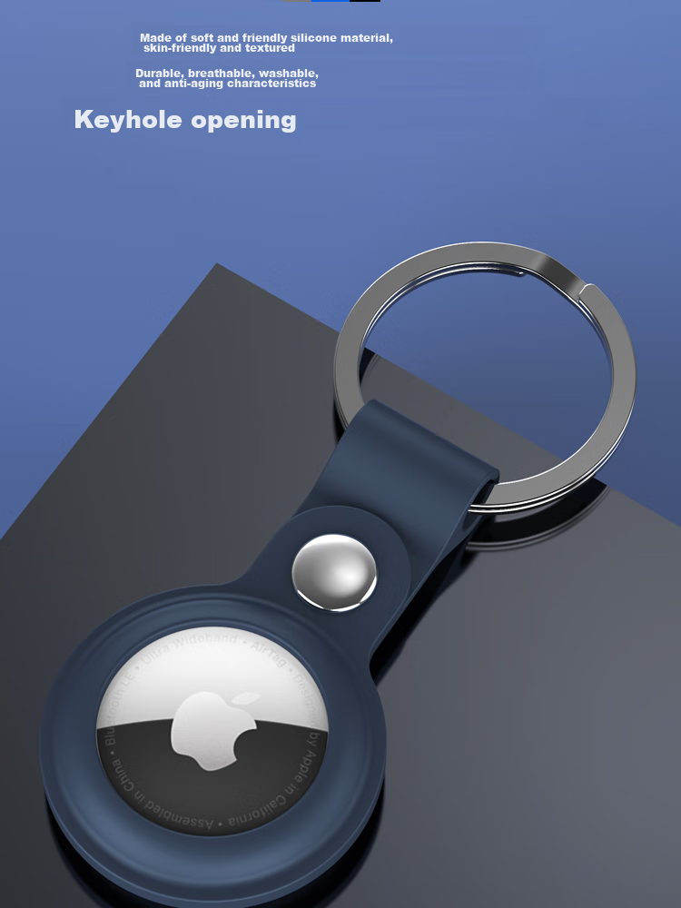 ESCASE Airtag2 Protective Case, Apple Anti-Loss Device Keychain, Silicone Ultra-Thin, Anti-Slip And Shockproof Hook Ring KPLE02 Black 4