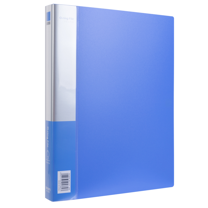 Deli A4 Two-Ring O-Type File Folder, Loose-Leaf Punched File Folder for Documents, Contracts, And Tender Books, File Storage Office Supplies, 5382 Blue