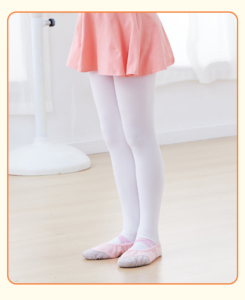 Aiwuge Children's Dance Socks, Autumn And Winter Warm, Fleece-Lined Thickened, Girls' White Leggings, White, Size M 9