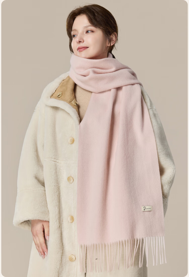 JIUMU Pure Wool Scarf for Women, Autumn And Winter Neck Warmer, Ladies' Warm Shawl, Gift for Women, Gift for Mom, Mid-Autumn Festival Birthday Present 10