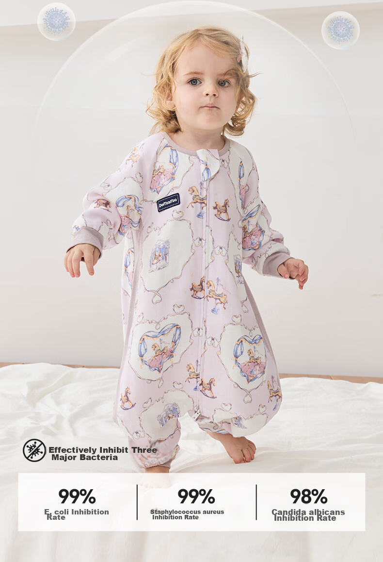 DOMIAMIA Baby Sleeping Bag, Split-Leg Design for All Seasons, Anti-Kick Blanket, Four-Layer Gauze, Rattan Bottle, Size M, 23-27° 10