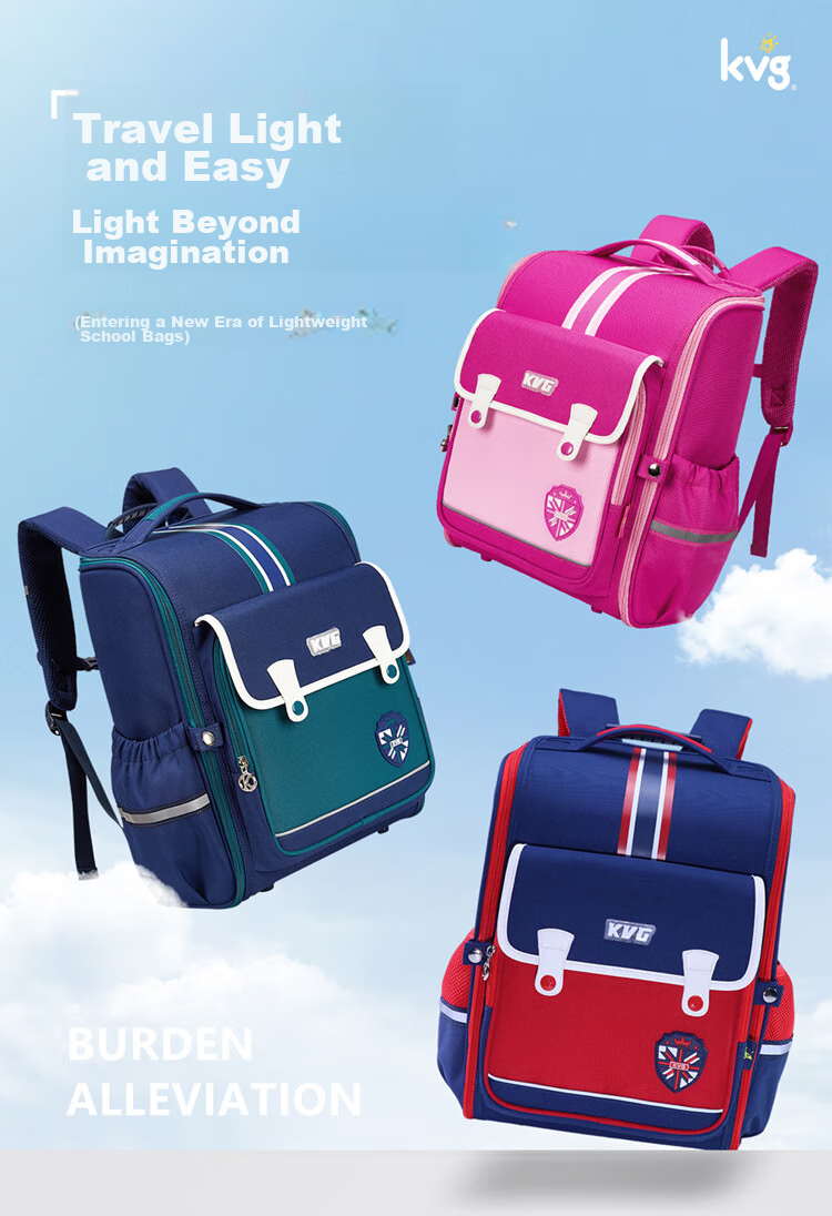 KVG Schoolbag for Primary School Students, Children's Backpack with Spine Protection And Load Reduction, Suitable for Grades 1-3, Double Shoulder Bag for Boys And Girls 1