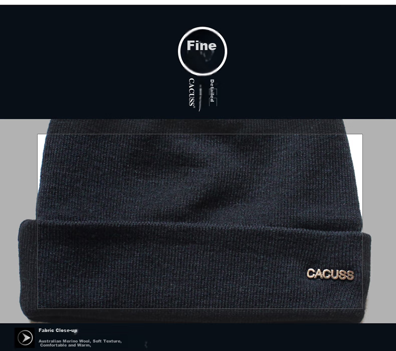 CACUSS Wool Knit Hat for Men, Thick Warm Ear Protection Cap for Autumn And Winter, Large Head Circumference Pullover Knit Hat, Cold Weather Cap 15