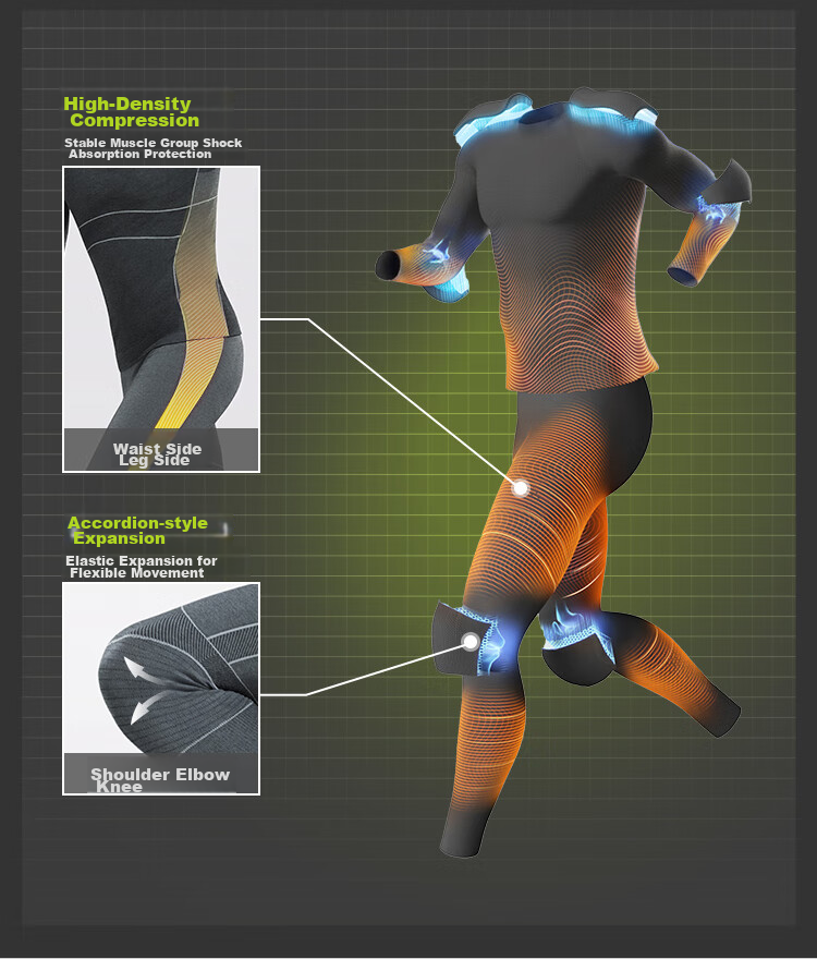 Beneunder Men's Outdoor Sports Quick-Dry Sweat-Wicking Thermal Underwear Set SK001 Dusk Black L 20
