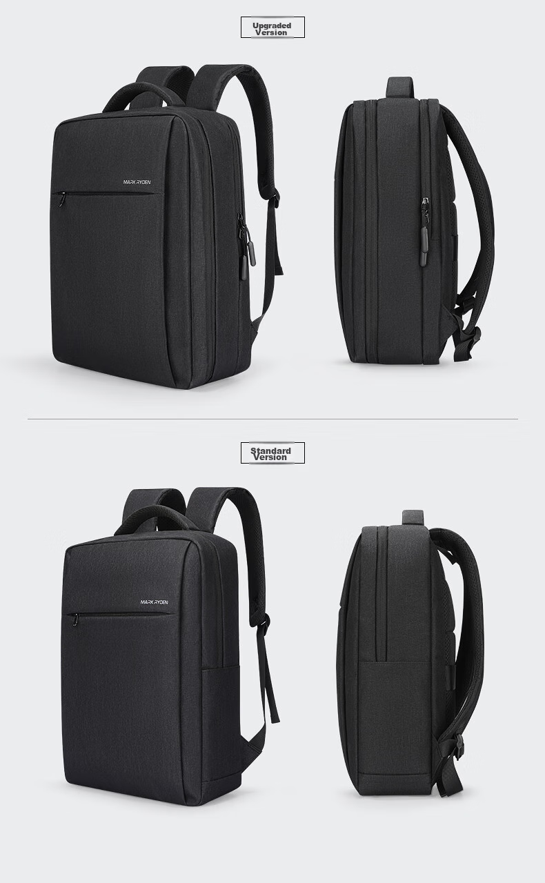 MARK RYDEN Backpack for Men, Casual Multi-Functional Laptop Bag, Travel Bag, Student Schoolbag MR2900 Elegant Black Standard Style 20