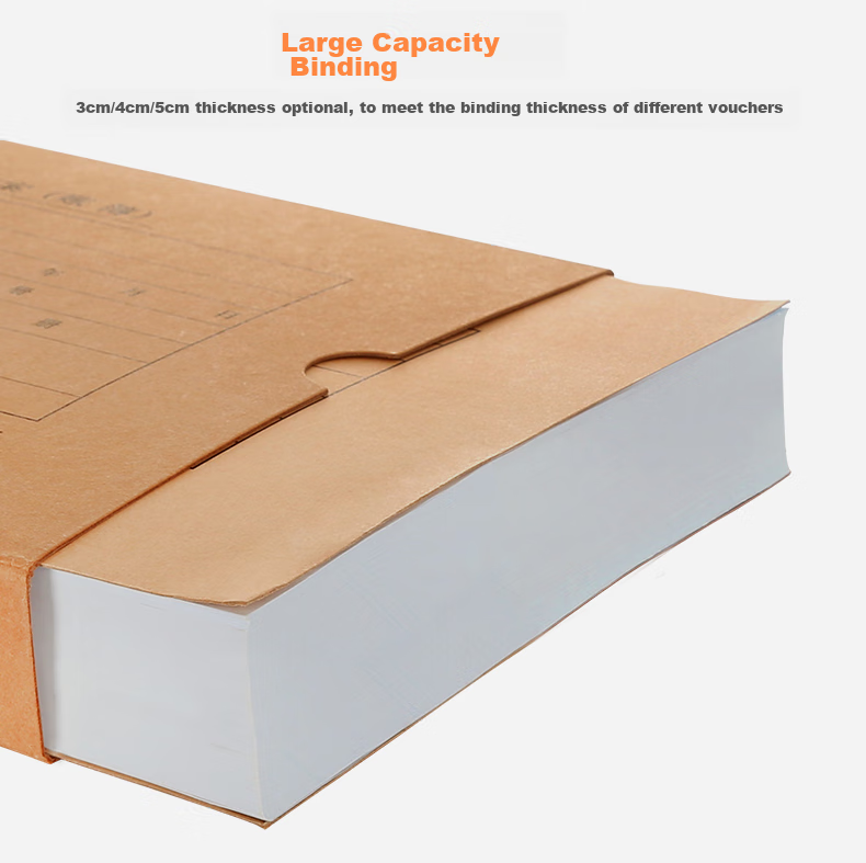 SIMAA A4 Voucher Box, Single Seal 500g Kraft Paper 305*220*50mm, 5 Pieces/pack, A4 Accounting Voucher Paper Binding Box for Accounting Archives HZ354-5 4