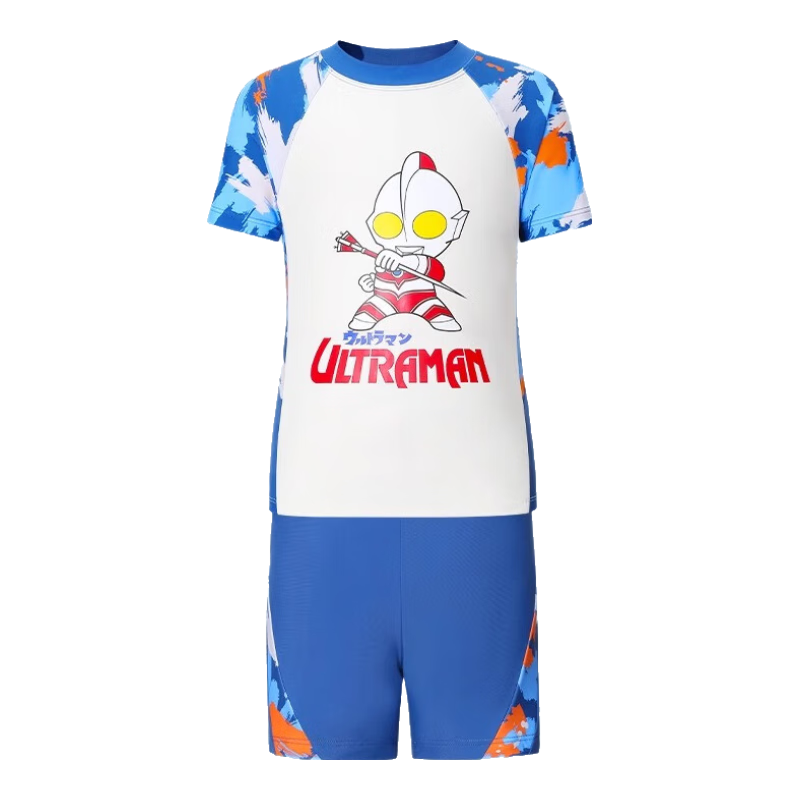 F.DYRAA Classic Ultraman Children's Swimwear Set for Boys, Small to Large Sizes, Five-Piece Set, 34039 Navy Blue, 4XL