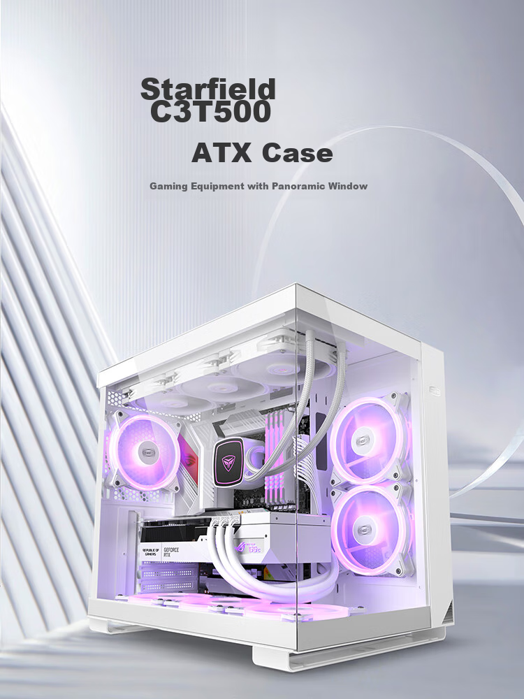 PCCOOLER Fenghua B310 Black Computer Case (MATX/Glass Side Panel/Supports 360mm Water Cooling/Large Ventilation Mesh) 1