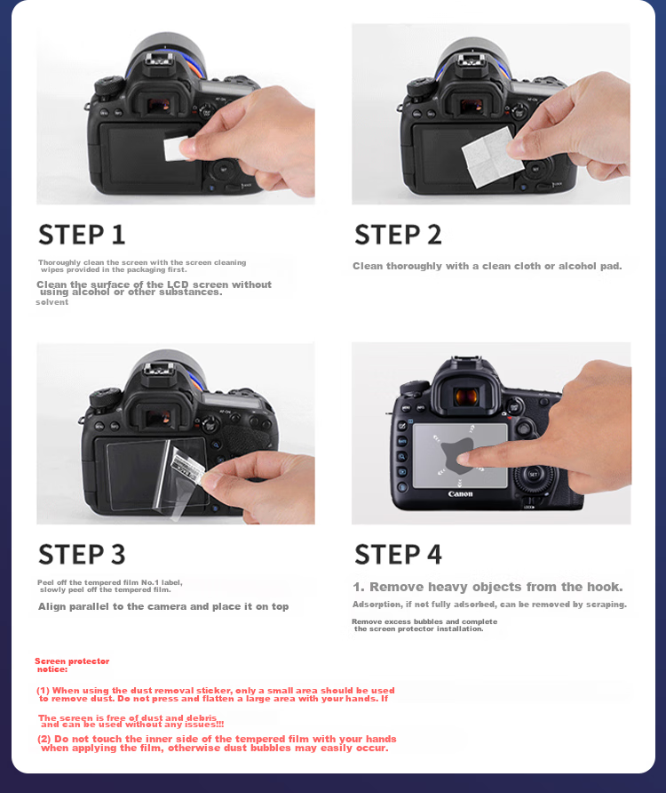 Earlymen Dual-Pack Tempered Glass Screen Protector for Nikon D780, Compatible with D610, D750, D810, D7200 Camera Screen Protection Film, Glass Tempered Film, DSLR Accessory 7