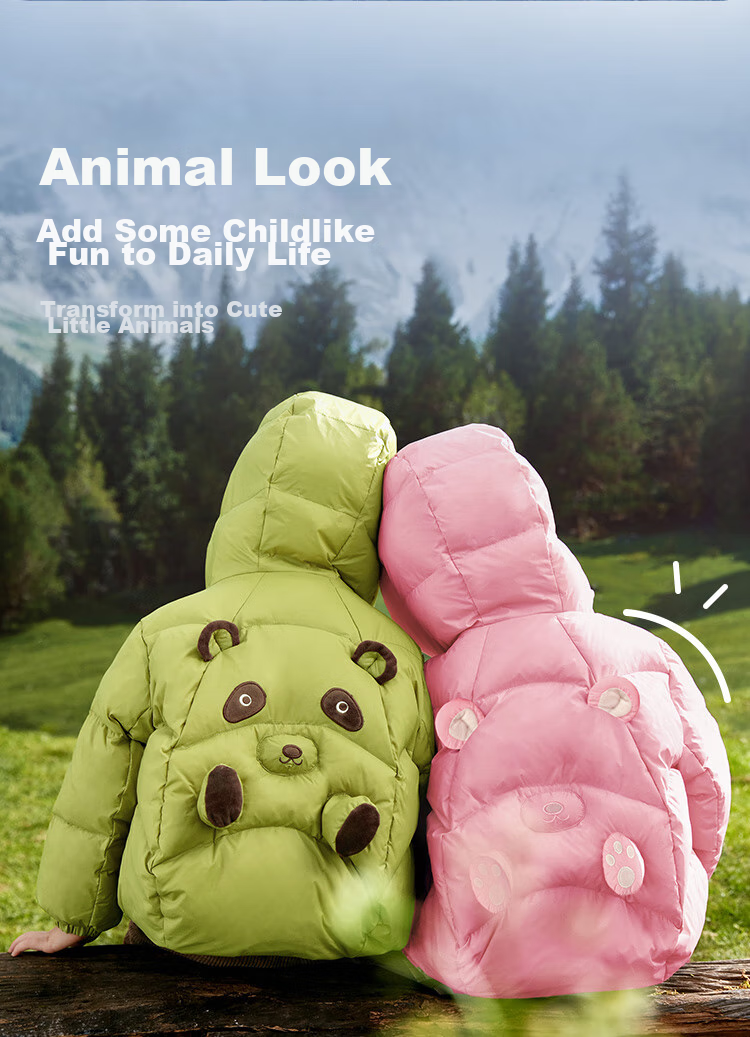 BALABALA Kids Baby Down Jacket Three-Proof Boys Winter Hooded Coat Girls Cute 2025 New Puffer Jacket 5