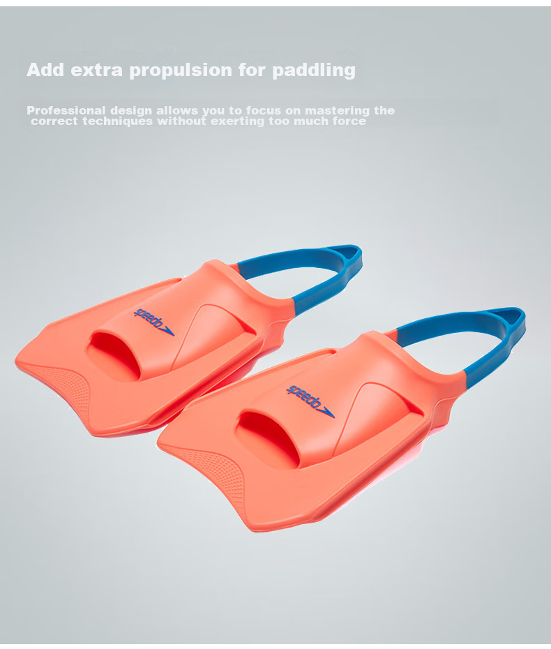 Speedo Unisex Fins, Short Style Equipment, Orange/blue, XL 4