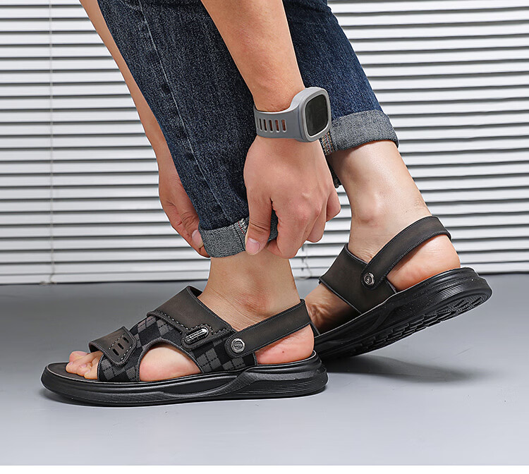 Warrior Sports Sandals for Men, Casual Outdoor Beach Shoes, Durable Summer Footwear WSL(WZ)-0978 Black Camel 39 1