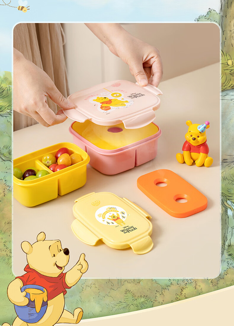 Easy Your Home Elementary School Fruit Cooler Box Autumn Picnic Box with 3 Compartments Lunch Box Children's School Supplies Essential for Back-To And Kindergarte 8