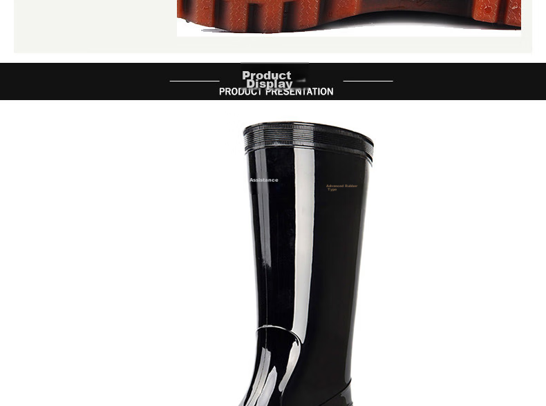 Warrior Men's Mid-High Rain Boots, Adult Waterproof Shoes, Kitchen Shoes, Rubber Boots, Overshoes, 8857 Black, Size 41 13
