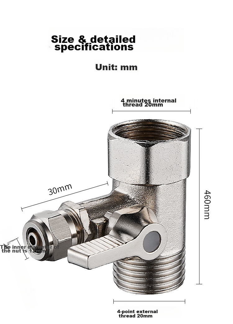 MEJUE Water Purifier Inlet Tee, Ball Valve Faucet Water Purifier Connector, 1/4 Inch Pipe Water Supply Accessory, Union Joint Z-017222 12