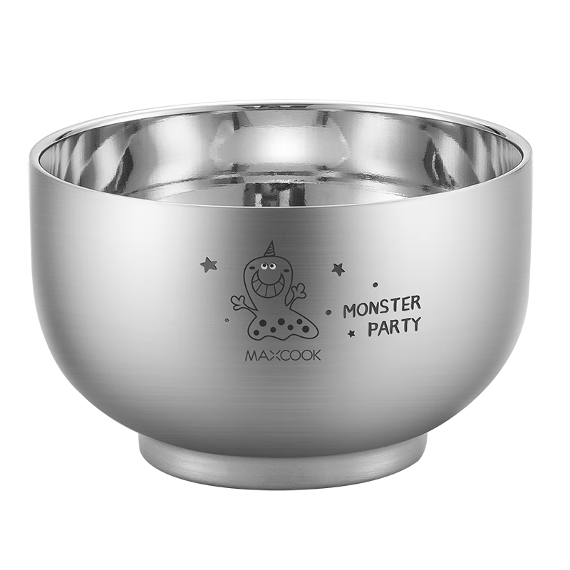 MAXCOOK 316L Stainless Steel Bowl, Double-Layer Insulated Soup Bowl for Dishwasher, Rice Bowl, Tableware, Noodle Bowl, 12cm MCWA8724