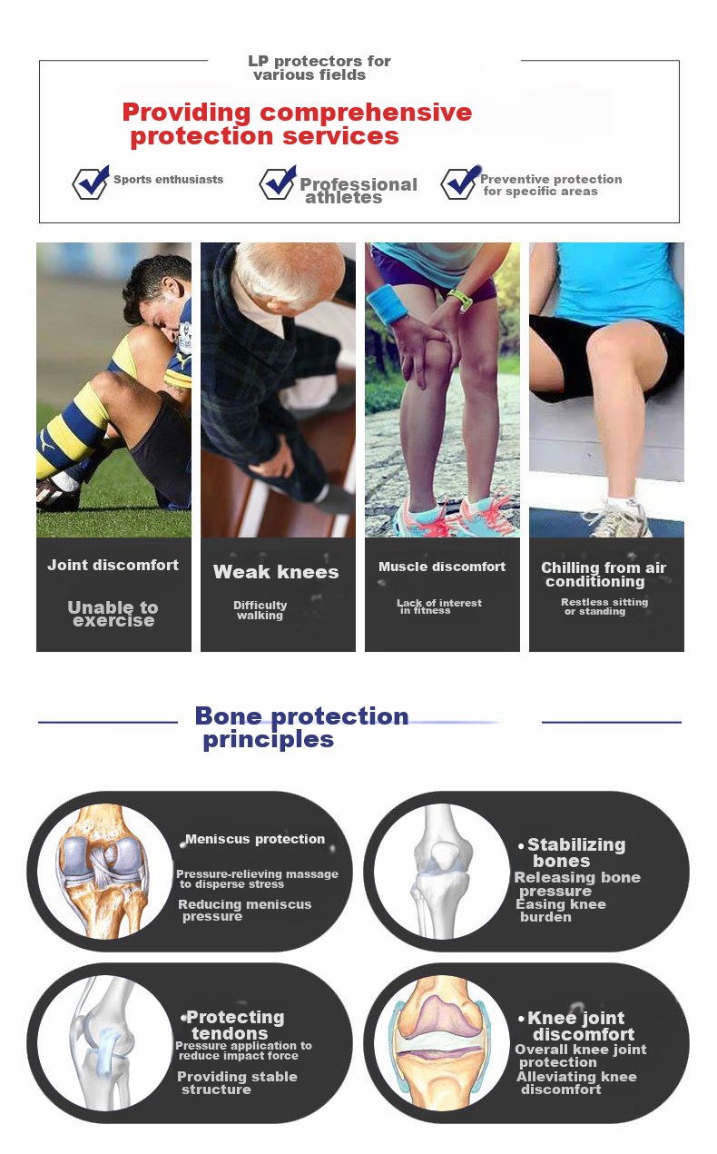 LP Knee Brace for Sports, Fitness, Basketball, Running, Badminton, Women's Hiking, Knee Joint Protection CT72 One Size Fits All Red 2