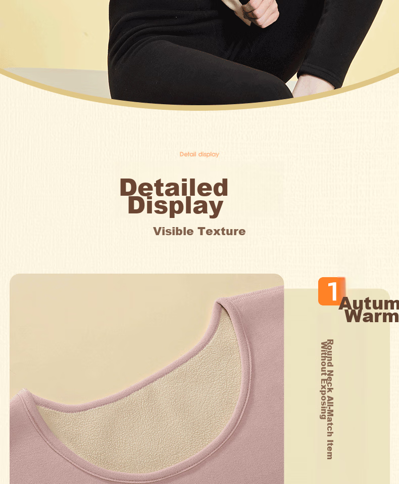 LangSha Women's Thermal Underwear, Fleece-Lined And Thickened, Autumn And Winter Base Layer, Cotton Sweater, Slim-Fit Top And Bottom Set 15