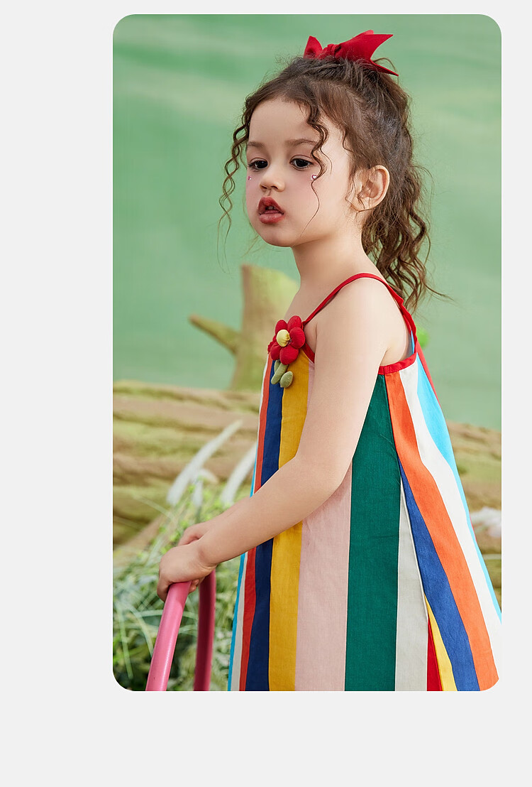 ASK JUNIOR Girls' Sleeveless Dress, Summer Spaghetti Strap Princess Dress, Toddler And Infant Vacation Dress 6