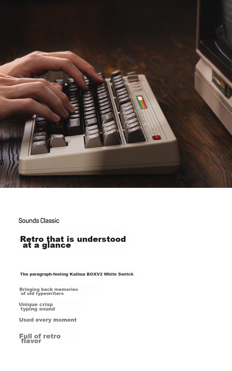 8BitDo Retro87 C64 Mechanical Keyboard, Retro Classic Wireless Gaming And Office Universal Three-Mode Bluetooth Wired Full-Key Hot-Swappable PC Computer 87 Keys 4