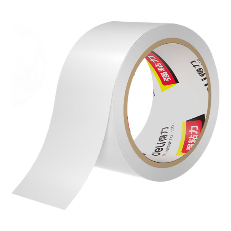 Deli White Safety Warning Tape, Thickened PVC Wear-Resistant Waterproof Tape, Classification Line Moving Area, 5S Positioning Tape, 48mm*33m, 1 Roll JL303