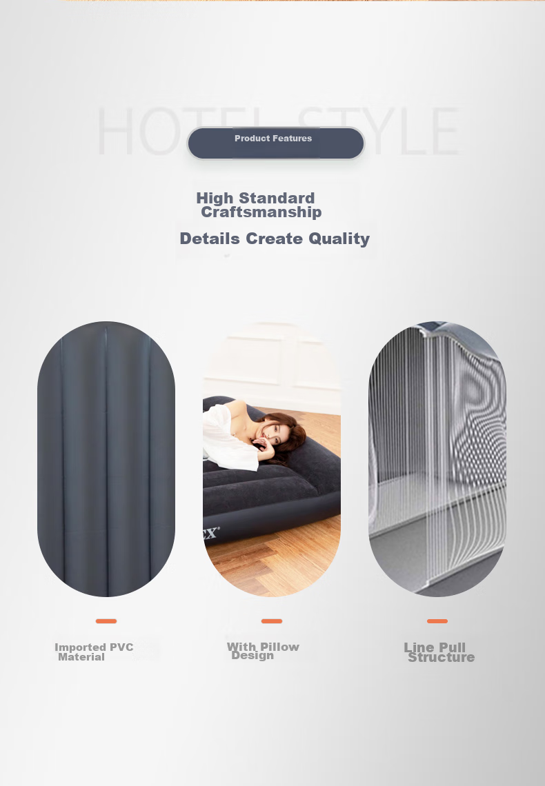 INTEX Double Large Inflatable Air Mattress with Built-In Pillow, Outdoor Camping Pad, Foldable Bed with Electric Pump 64143N 2