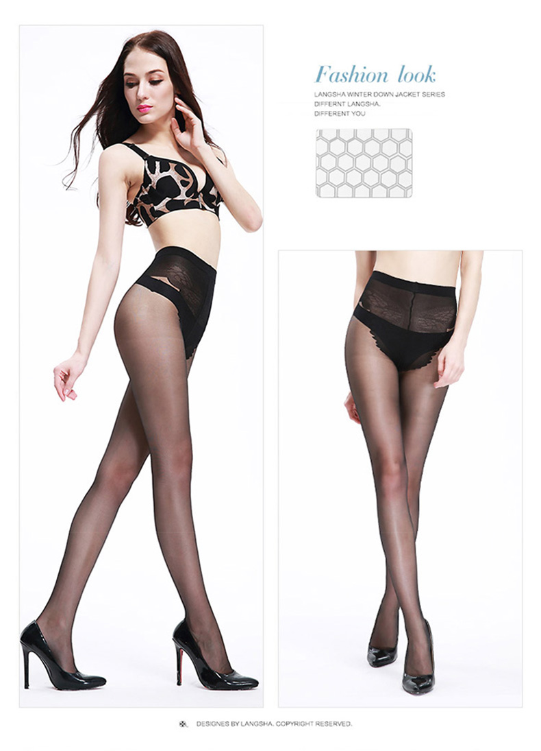 LangSha Silk Stockings for Women, Summer Pantyhose, Black And Nude Color, Sexy Butterfly Crotch, Thin Leggings, 4 Pairs Pack, Black 2, Coffee 2 11