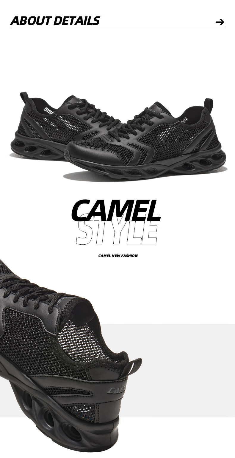 CAMEL Sports Shoes for Men, Summer New Style Mesh Breathable Soft-Soled Shock-Absorbing Lightweight Non-Slip Casual Running Shoes for Elderly 1