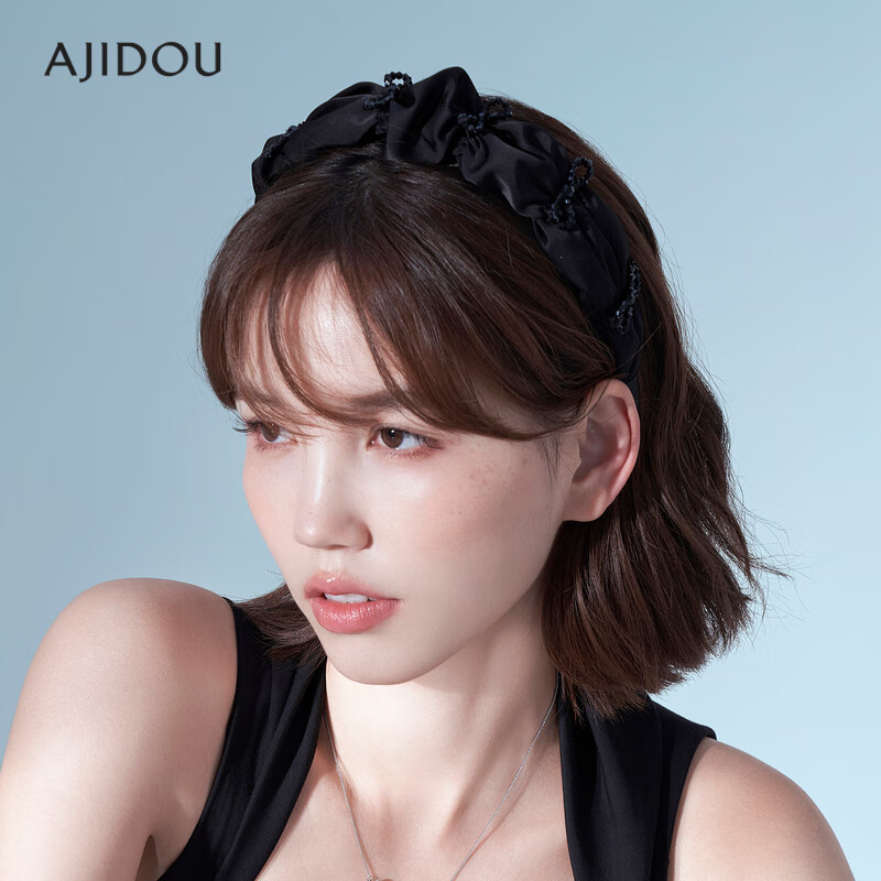 AJIDOU Headband, Dynamic And Cute Crystal Bow, High Crown Headband for Women, Fashionable Versatile Gift for Girlfriend, Mid-Autumn Festival