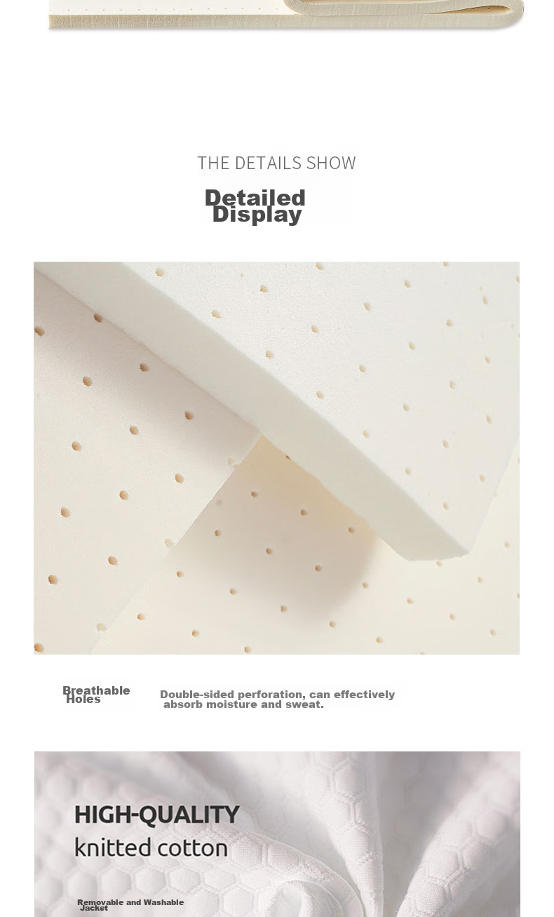 Baopo Latex Mattress, Imported from Thailand, Natural Rubber, Single Bed for Students' Dormitory, Mattress Pad, 90*190*3cm 12