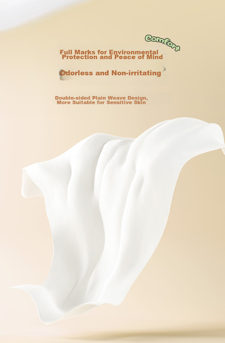 JD Original Disposable Face Towels, 100% Pure Cotton, 80 Sheets Per Pack, 6 Packs, Plain Weave Baby Soft Cotton Wipes, 20*18cm, 50 Count 8