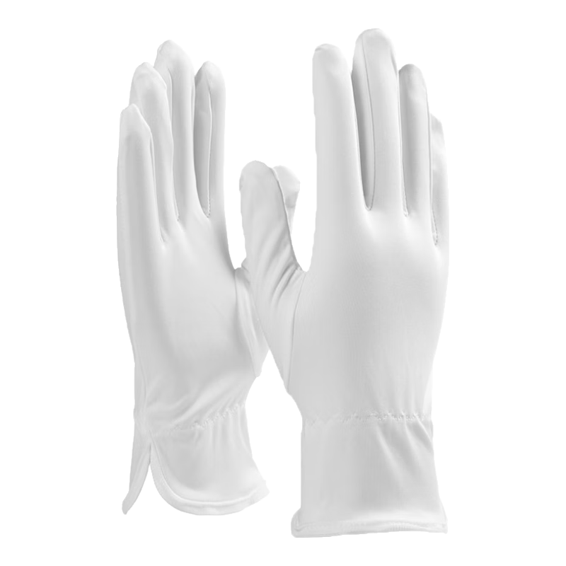 XINGGONG White Gloves, Breathable Work Gloves, Fine Fiber Dust-Free, Wipeable, Lint-Free, 10 Pairs