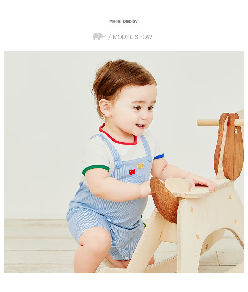 DAVE & BELLA Baby Clothes, Newborn Onesie, Infant Romper, Summer Thin Cotton Style for Boys, DB17261 Blue, Baitiao Pattern, 73cm 6