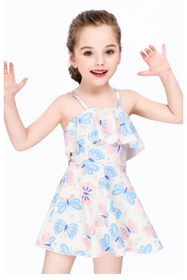 Momasong Children's Swimsuit for Girls, Two-Piece Skirted Swimwear with Swim Shorts, Quick-Drying Hot Spring Resort Swimwear for Girls, Students 3