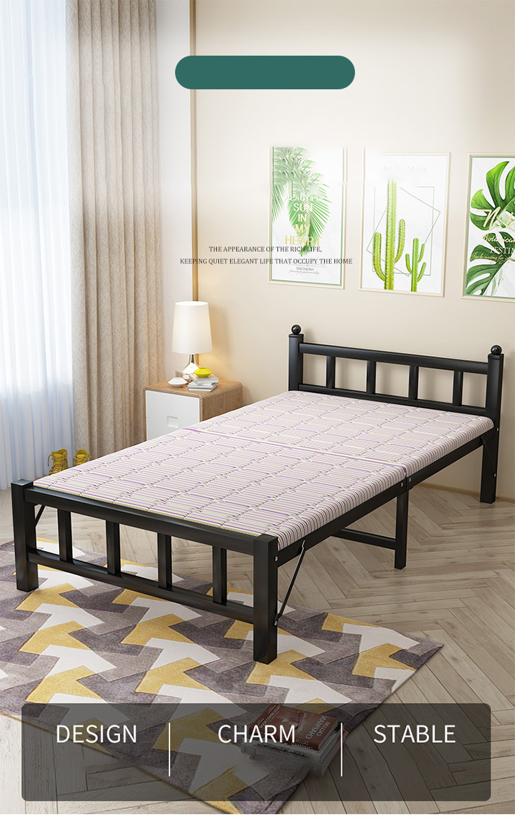 景彩 折叠床午休床行军床陪护床单人床硬板床jc619 黑色架-90cm宽