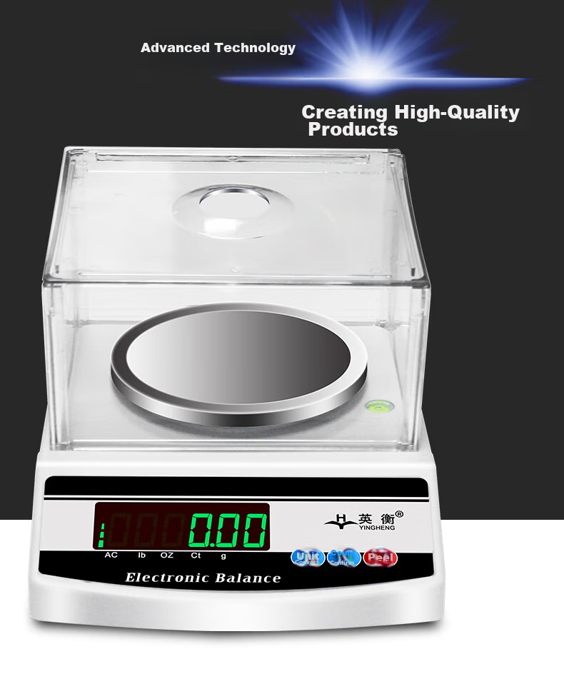 Yingheng High-Precision Electronic Balance Scale, Accurate Electronic Gram Scale, Laboratory Small Platform Scale, Jewelry Electronic Scale, Round 1kg0.01g 3