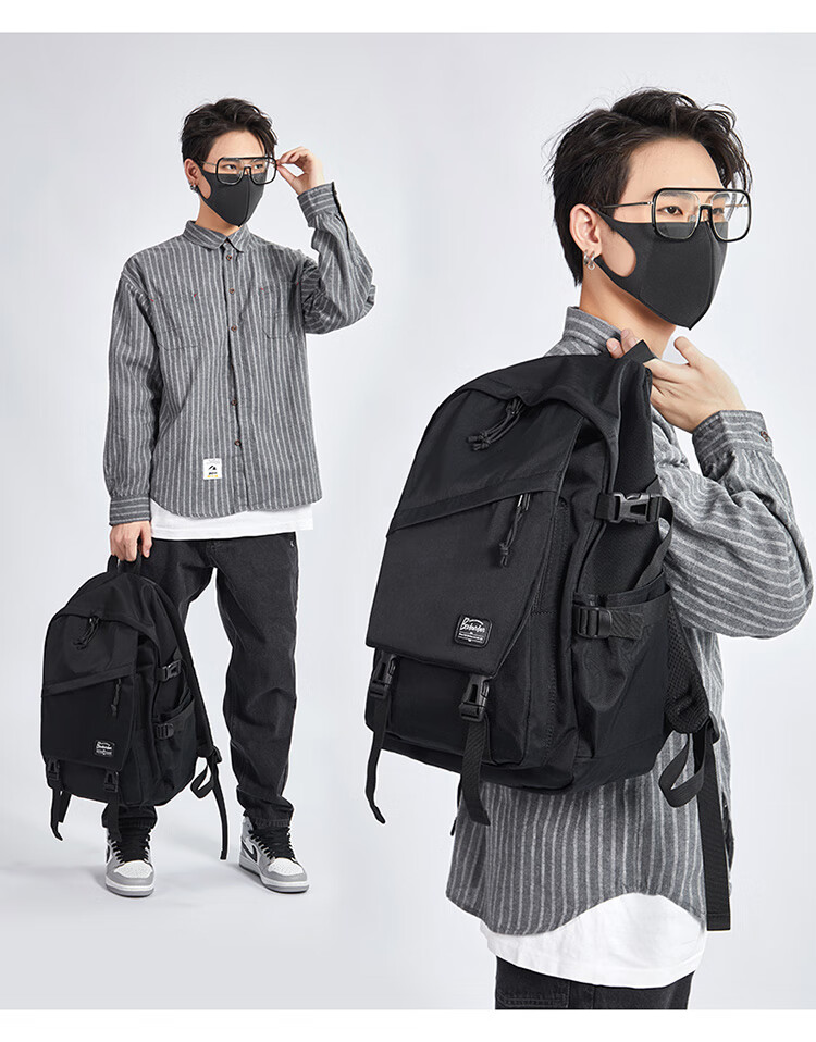 BOSTANTEN Men's Backpack, High School And College Student Bookbag, Trendy Backpack with Large Capacity for Laptops And Notebooks, Suitable for Both Men And Wome 2